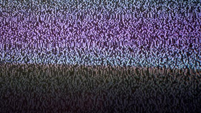 Static Flickering Noise Interference, Distortion, Pixels, Bad, No TV Signal. Black and white noise, artifacts. Image broadcast problem. Analog, cable TV. Retro 80s, 90s. Abstract effect glitch