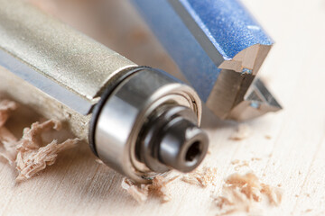 Copying the router bit. Cutter for trimming wooden edges. Copy-milling tool with steel bearing....