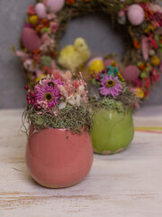 Easter wreath decor eggs for interior decoration