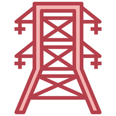 ELECTRIC red line icon,linear,outline,graphic,illustration