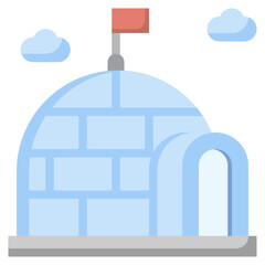 IGLOO flat icon,linear,outline,graphic,illustration