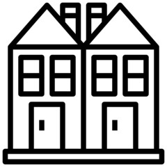 SEMI DETACHED line icon,linear,outline,graphic,illustration