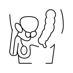 patient with prostate line icon vector illustration