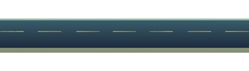 Good asphalt road. Side view. Quality modern empty highway. Suburban intercity pathway. Isolated on white background. Vector