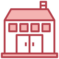 COTTAGE red line icon,linear,outline,graphic,illustration