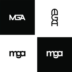 mga letter original monogram logo design set