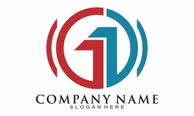 Simple elegant GD alphabet vector logo