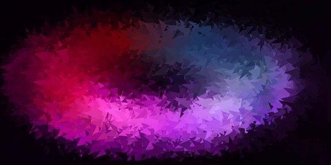 Dark pink, green vector triangle mosaic design.