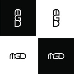 mgd letter original monogram logo design set