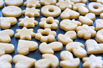 Cookies on a baking sheet.