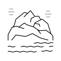 mountain landscape line icon vector illustration