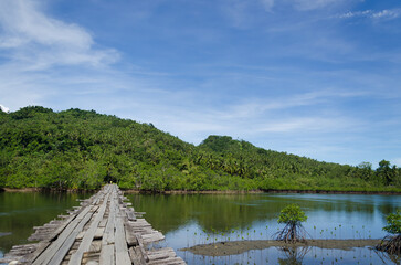 Obraz premium View and landscape of Mindanao Region, The Philippines, Lanuza area and Cortes.