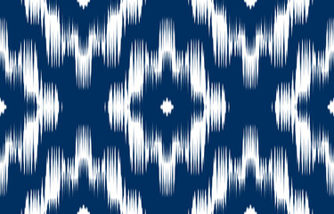 beautiful floral Ikat ethnic design. Seamless ikat floral pattern in tribal, folk embroidery abstract art. art ornament print. Design for carpet, wallpaper, clothing, wrapping, fabric.