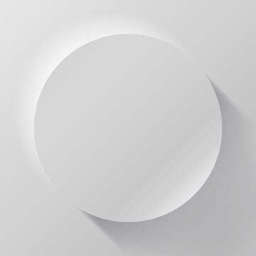 Flat gray circle on a light background, vector object