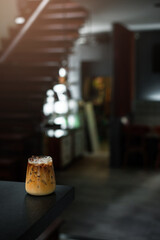 iced coffee with milk ready to drink at the cafe​