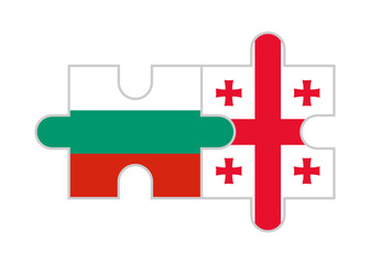 Obraz premium puzzle pieces of georgia and bulgaria flags. vector illustration isolated on white background