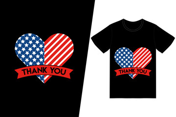 THANK YOU t-shirt design. Memorial day t-shirt design vector. For t-shirt print and other uses.