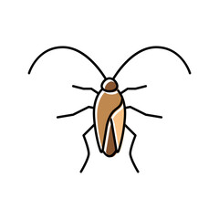 cockroach insect color icon vector illustration