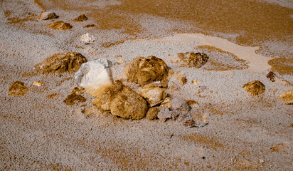 Abstract color sand texture at kaolin mine