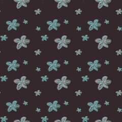 Vector floral seamless pattern on a dark background.