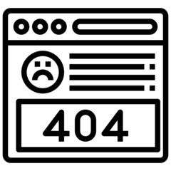 ERROR 404 line icon,linear,outline,graphic,illustration