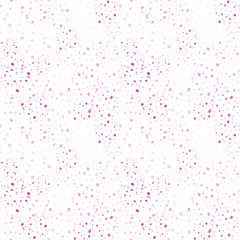Seamless texture with blots of pink color. Background with small specks in the form of splashes. Vector.