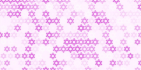Light pink vector pattern with coronavirus elements.