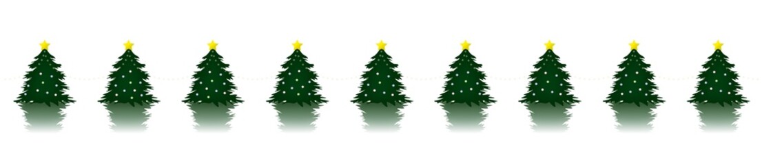 横並びのクリスマスツリー