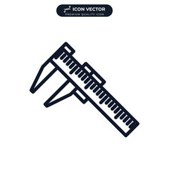 Vernier caliper icon symbol template for graphic and web design collection logo vector illustration