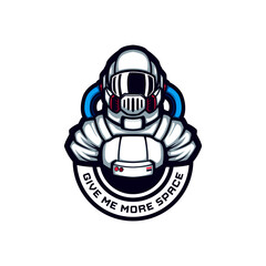 Give me more space astronauts saying vector mascot