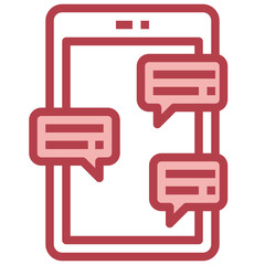 CHAT GROUB red line icon,linear,outline,graphic,illustration