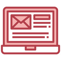 EMAIL red line icon,linear,outline,graphic,illustration