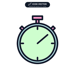 stopwatch icon symbol template for graphic and web design collection logo vector illustration