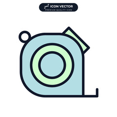 Measurement tape icon symbol template for graphic and web design collection logo vector illustration