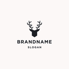 Deer logo icon flat design template