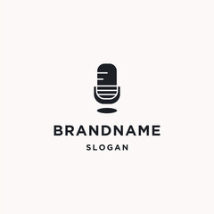 Podcast logo icon flat design template
