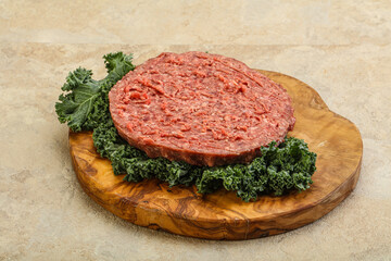 Raw beef burger cutlet for burger