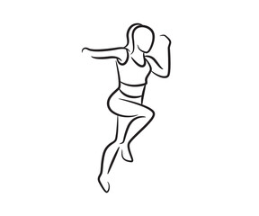 Fototapeta na wymiar hand drawn female runner illustration
