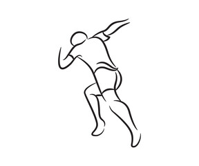 sprinter hand drawn line illustration