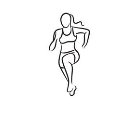 hand drawn female runner illustration