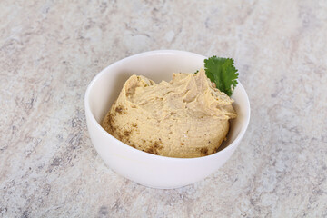 Traditional Jewish Hummus with olive oil