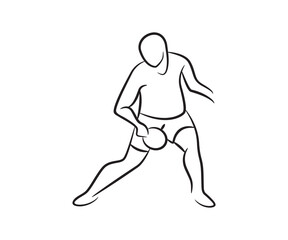 hand drawn table tennis player illustration
