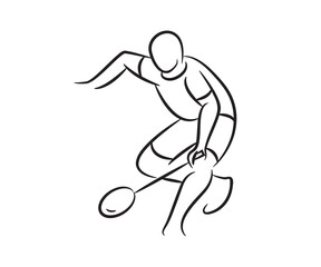 Fototapeta na wymiar badminton player hand drawn and sketch illustration