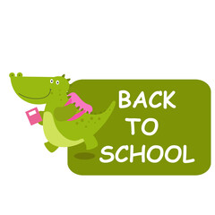 cute crocodile back to school