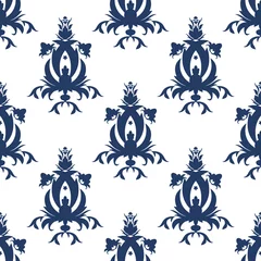Wall murals Blue and white Blue and white luxury ornament seamless pattern, oriental motifs