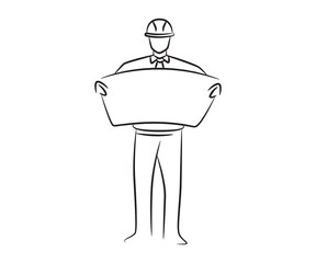 hand drawn architect and engineer illustration