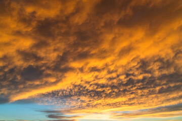 Naklejka na ściany i meble Sunrise sky with cumulonimbus clouds
