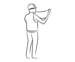 hand drawn architect and engineer illustration