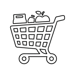 Basket, marketing, shopping line icon. Outline vector.