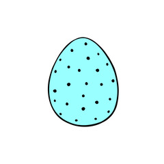 Vector colorful spotted easter egg. Holiday illustration, clip art in hand drawn flat style for greeting cards, stickers, festive design